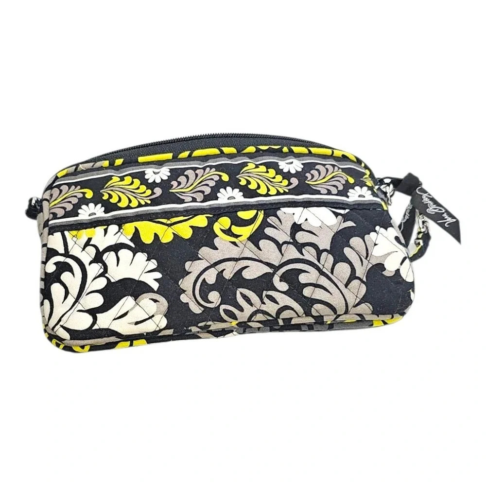 Vera Bradley Black & Yellow Baroque Retired Pattern Zip Close Wristlet‎ Wallet - Picture 3 of 6